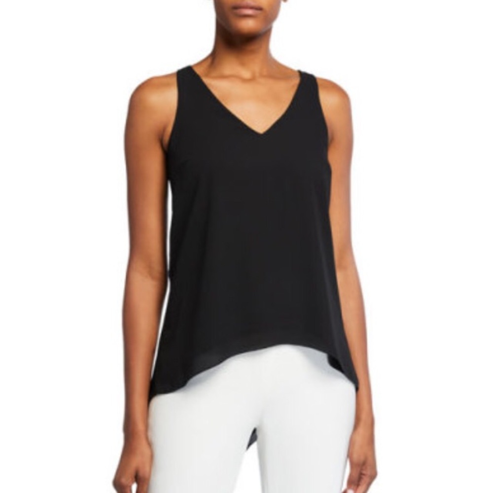 Neiman Marcus V-Neck High-Low Tank, L